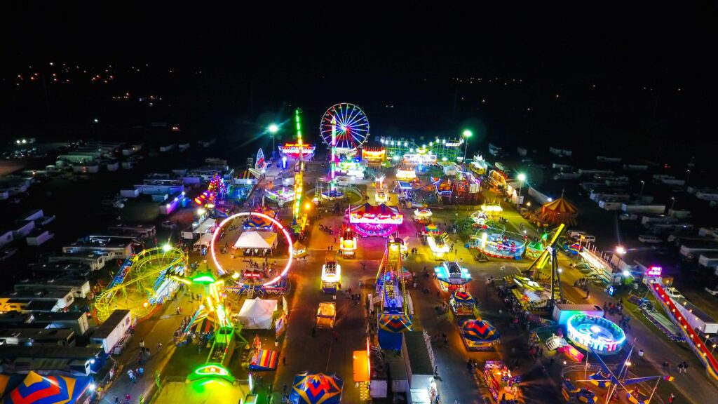 state fair at night time