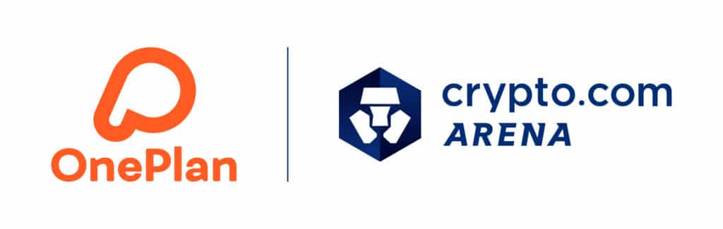 CryptoCom Arena and OnePlan composite logo