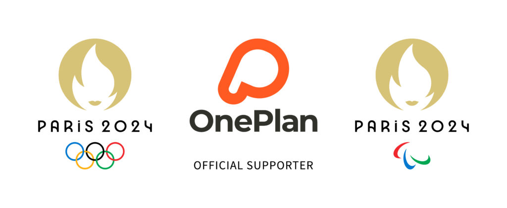 OnePlan en samengesteld logo Olympische Spelen 2024 in Parijs