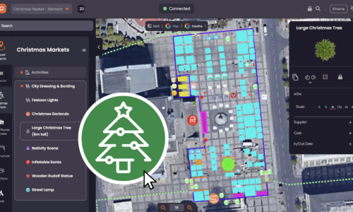 Place Christmas tree on event plan in OnePlan