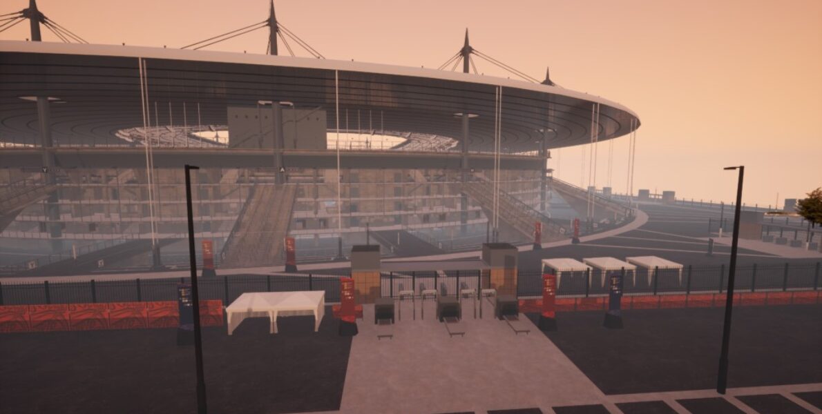 Venue Twin stadium at sunrise